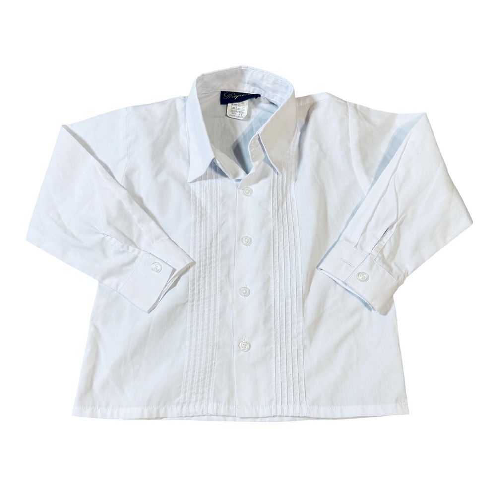 NWOT Rafael Size 4T White Formal Dress Button Down Child Pleated Tuxedo